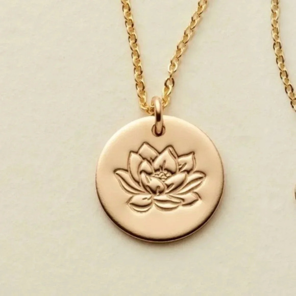 Jewelry - July Lotus Birth Flower Bohemian Charm Necklace